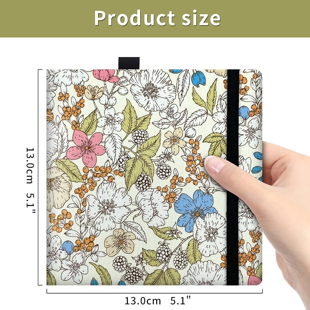Square Watercolor Sketchbook 5x5 Inch 300GSM Watercolor Book Use as Travel Journal or Mixed Media Pad Notebook White Loquat.