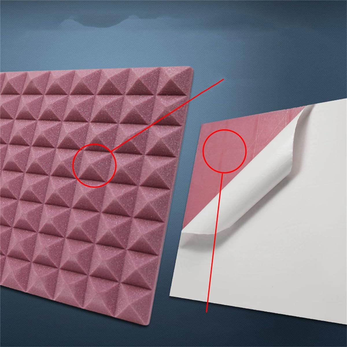 Acoustic Foam Tiles, Sound Absorbing Panels Fireproof Soundproof Panels for Home & Studio Sound Insulation 10pcs (B 50*50*5CM) (A 50*50*5CM)