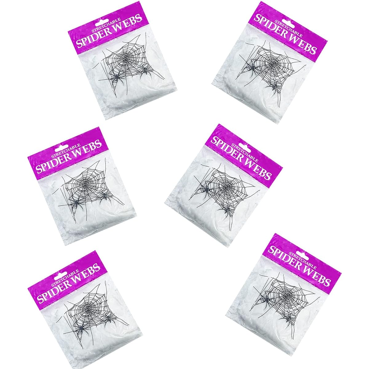 Spider Web Halloween Spider Web Decorations Indoor & Outdoor Spooky Party Favors Supplies (Pack of 6)