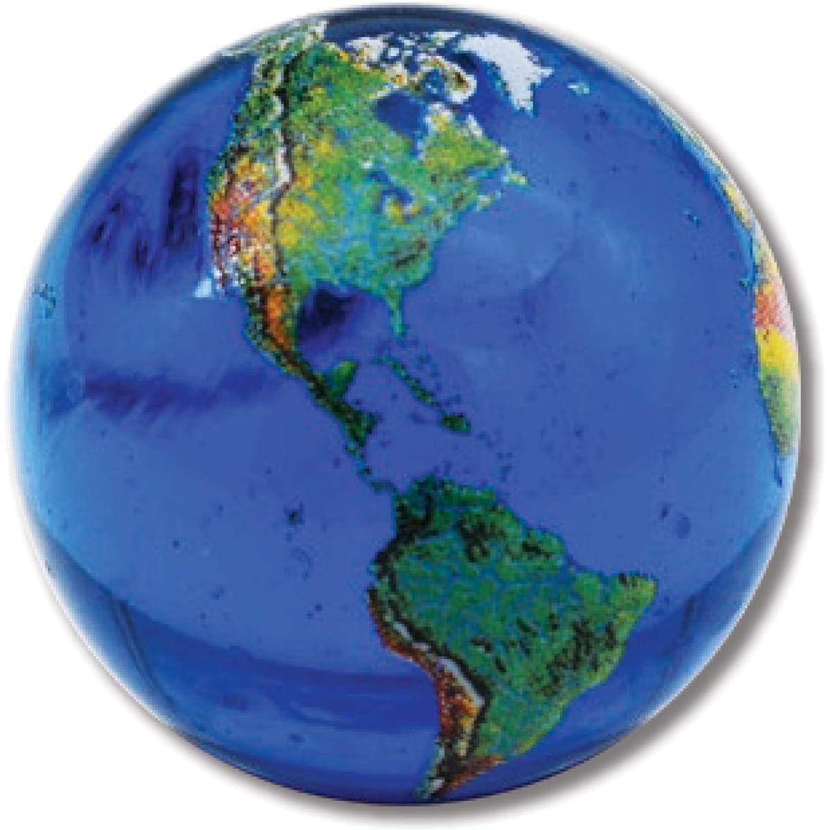 Blue Earth Marbles, Natural Earth Continents, Recycled Glass, 5 per Pouch, 1" Diameter