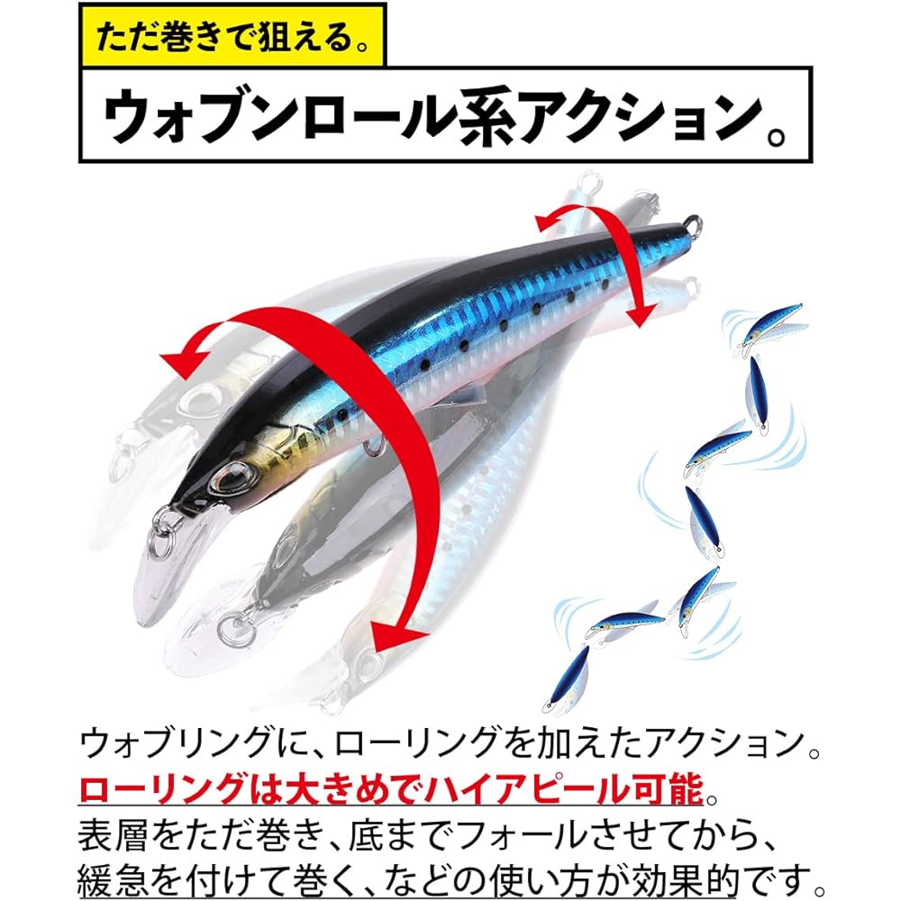 Contyu Blue Fish Lure Set Minnow Flounder Seabass 4 Pieces 2 Pieces 120mm 45g Heavy Sinking Penetrating Wire