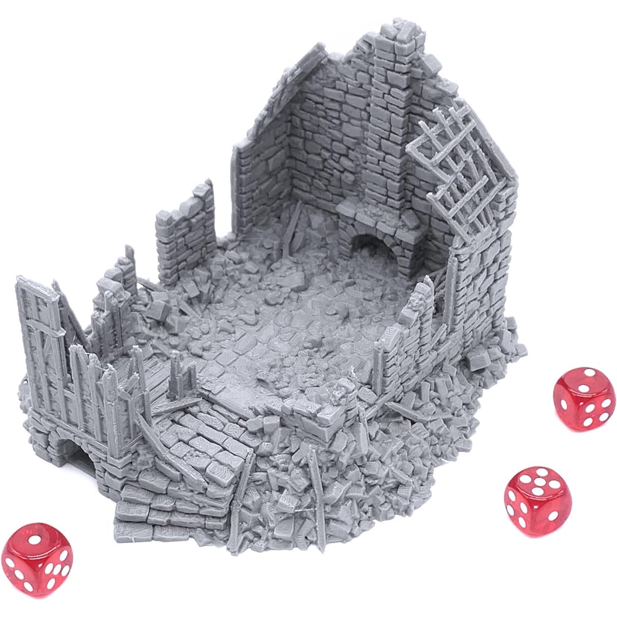 Ruined Barlyway Cottage by Printable Scenery 3D Print Tabletop RPG Scenery and Wargame Terrain 28mm Miniature