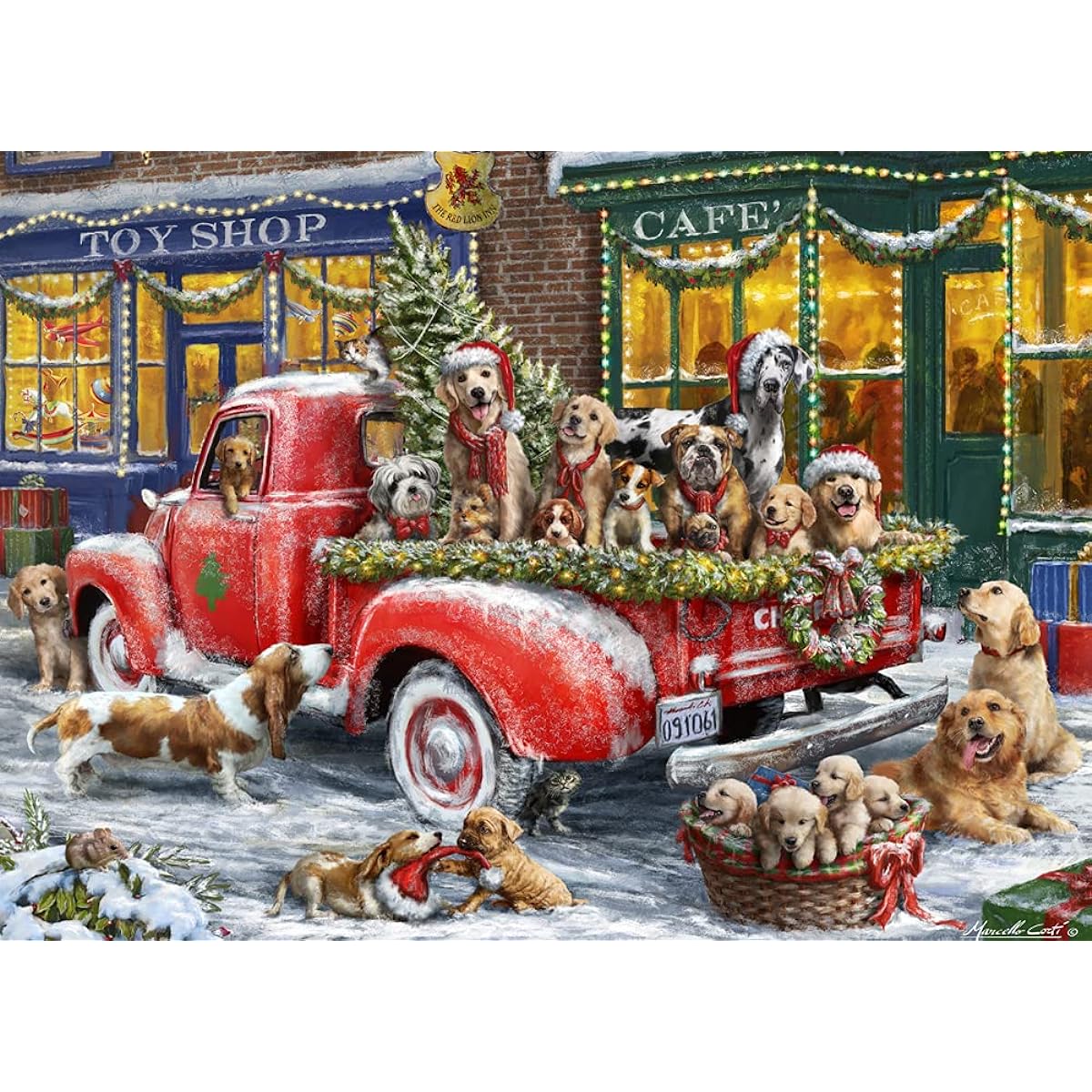 Christmas puppy jigsaw puzzle 1000 pieces