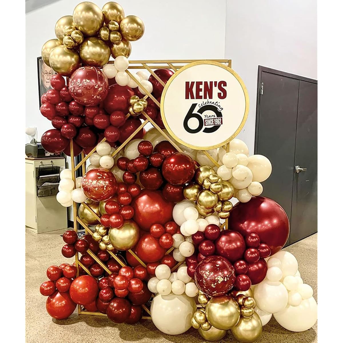 Burgundy Balloons Double Stuffed Magenta Balloon Garland Rose Red Balloon Arch Kit Mauve Balloons Different Sizes for Wedding Birthday Baby Shower Valentine's Anniversary Wine Party Decorations