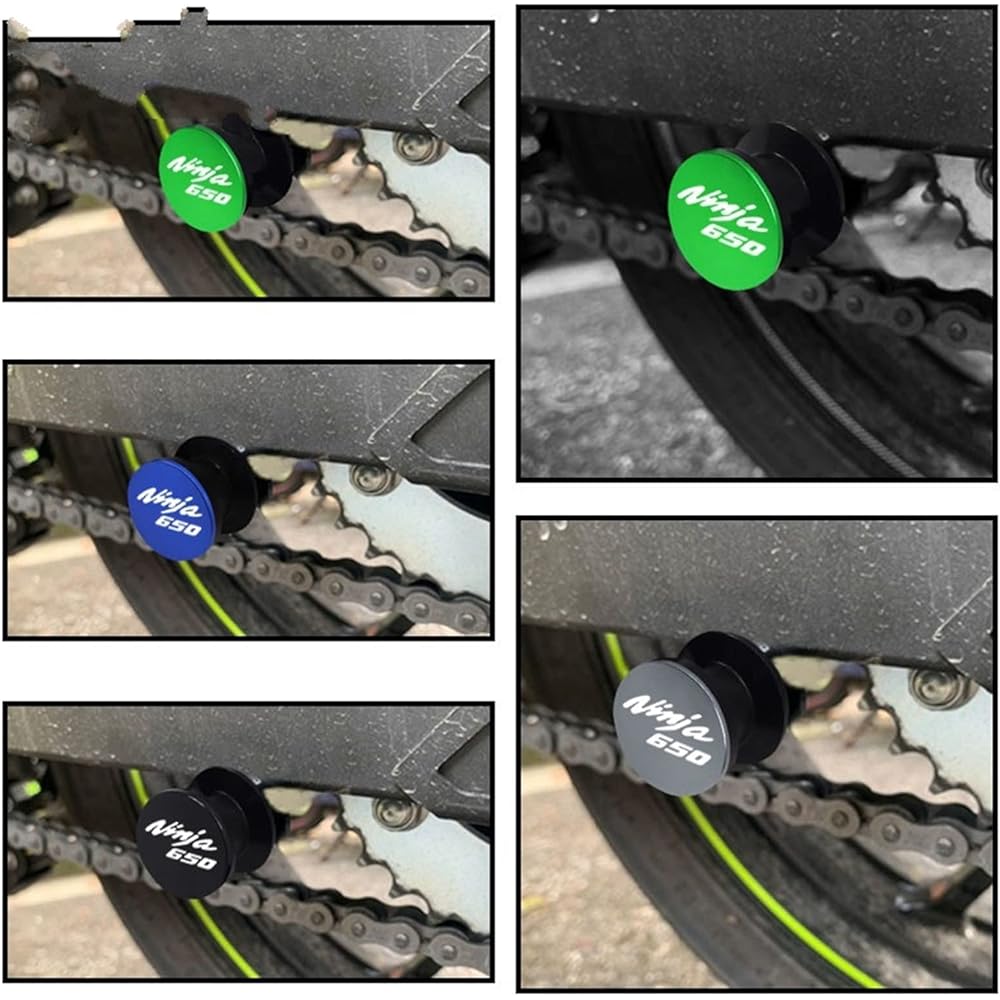 DOOREX 8mm Motorcycle Swingarm Slider Spool CNC Swingarm Stand Screw for Kawasaki NINJA650 Ninja 650 Ninja650 2017-2021 2020 Swingarm Slider Spool (Size: A Green)