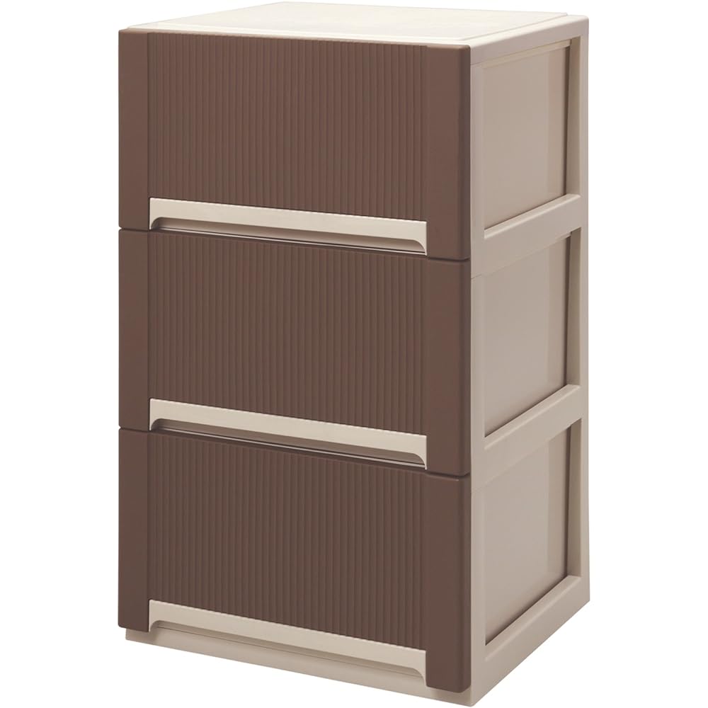 Sanko Plastic 3 deep clothing storage Aura Width 50 x Depth 44.7 x Height 84.6 cm Brown