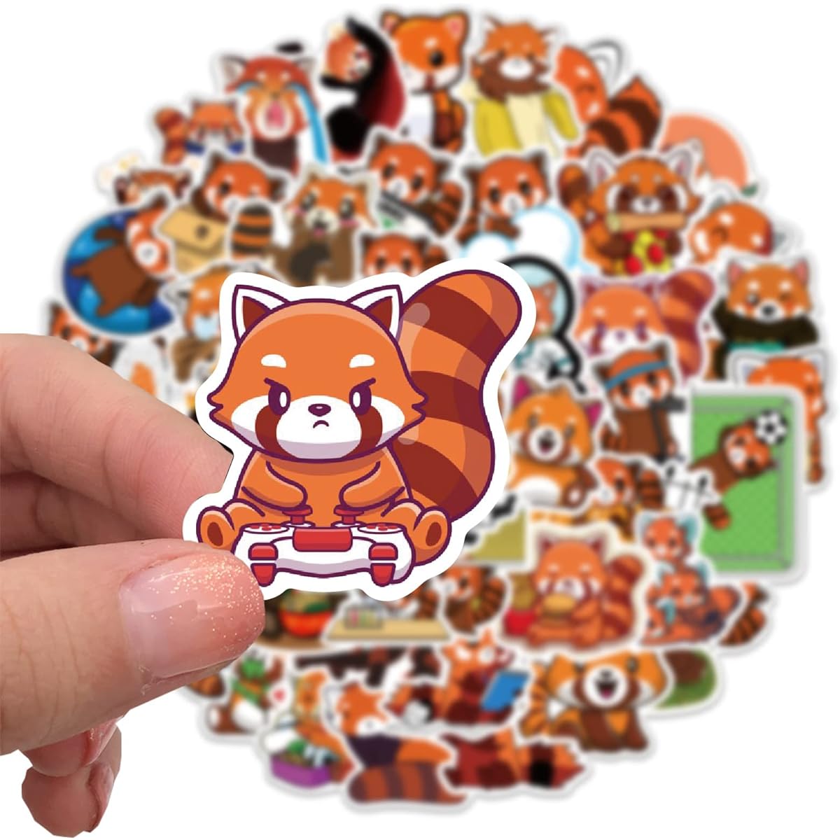 50 Cute Red Panda Sticker Pack (Red Panda)