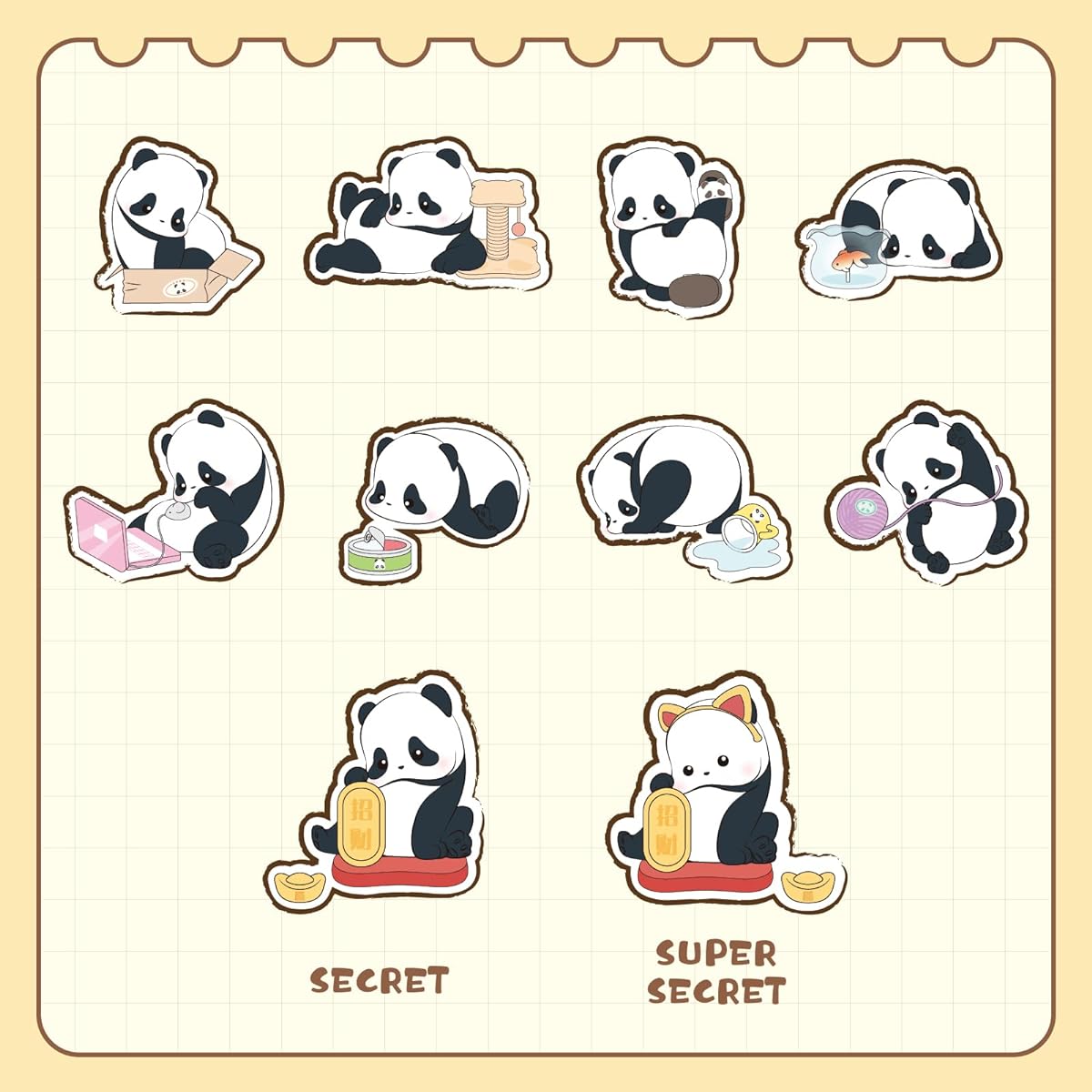 52TOYS Panda Roll Panda Cat 1pc Cute Action Figure Box Toys Cute Figures Popular Collectible Art Toys Cute Figures Creative Gifts for Christmas Birthday Party Holidays