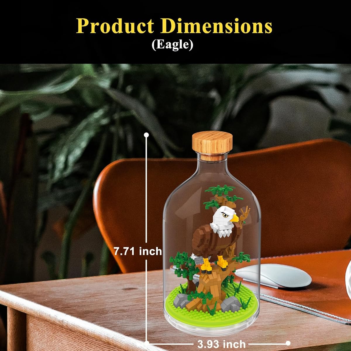OLTLYUNH Creative Eagle Toy Building Set for Adults Mini Animal Friends Set Party Favors Gifts for Kids Animal Lovers Office Home Decoration Building Blocks New Year Birthday Gifts for Boys Girls Ages 7+ (Eagle)