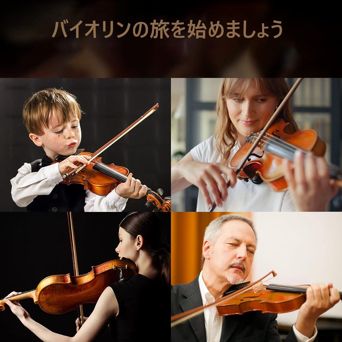 Eastar Violin Beginner Set, Matte, Fretboard Mark Tuner, Spare String Set Included, EVA-3 (4/4)