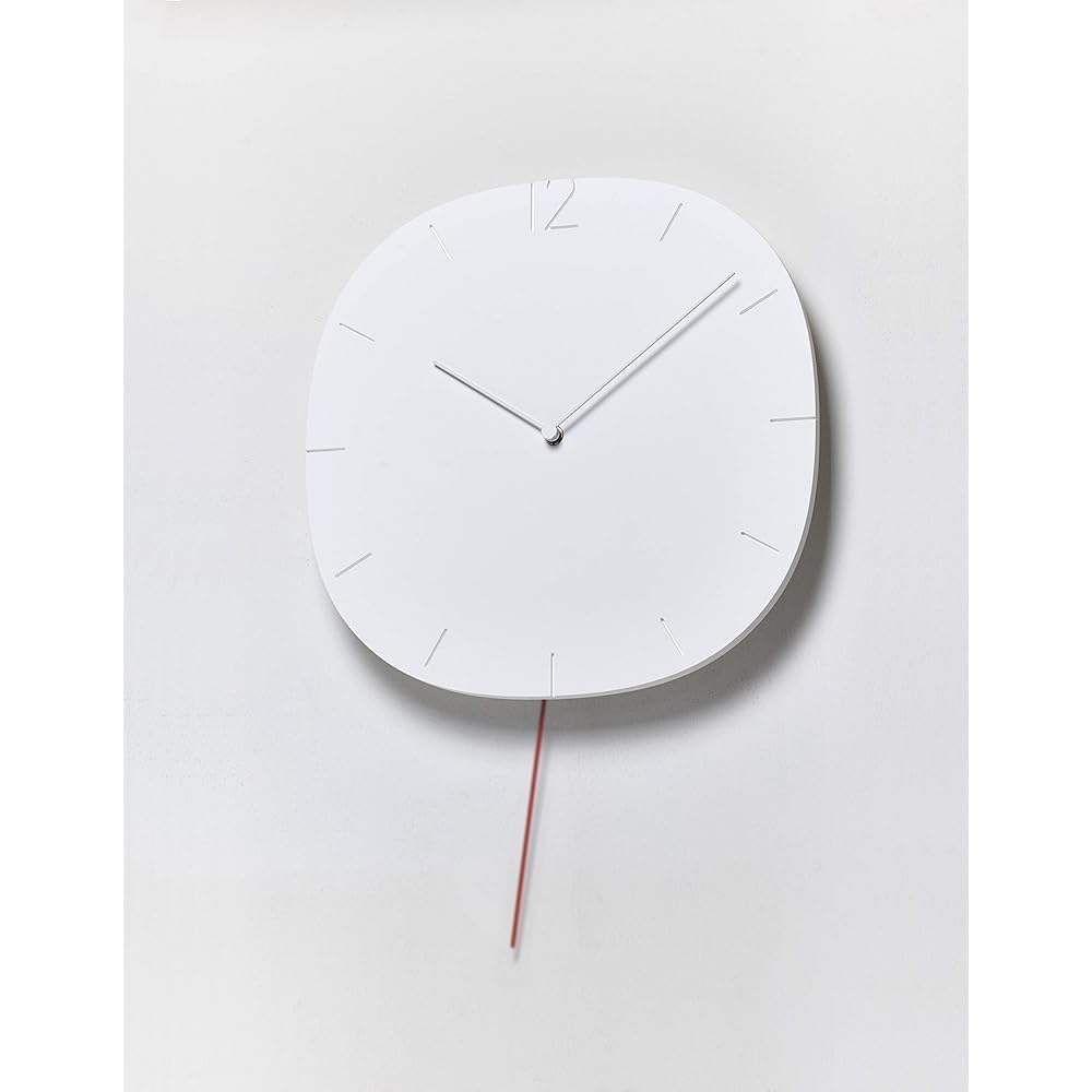 Lemnos Wall Clock Pendulum White CARVED SE NTL20-04 Lemnos W330×H480×D60mm