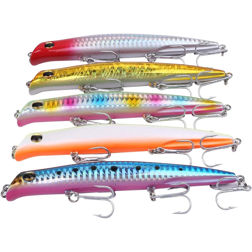 Lipless Minnow Lure Floating Seabass Flounder 125mm 17g Set of 5