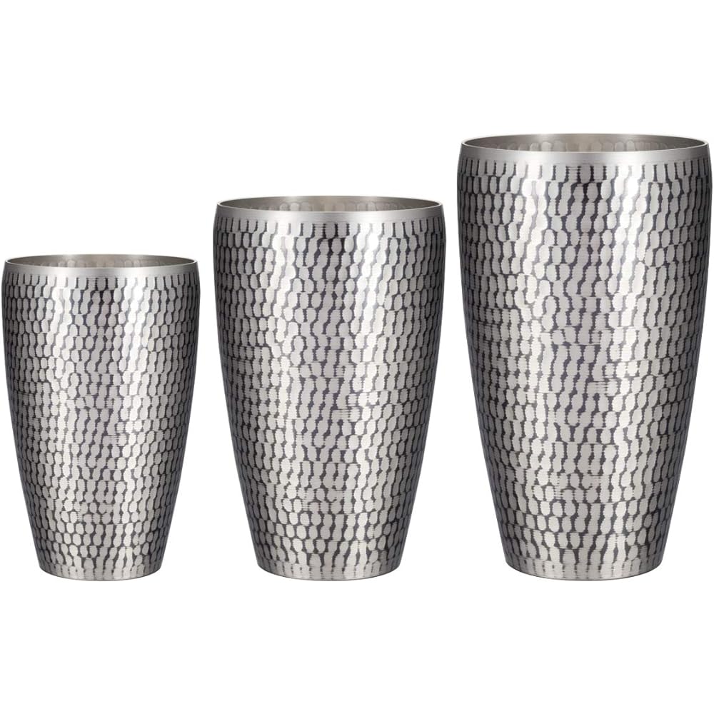Shinko Metal Tumbler Tin Coated Finish Large 550ml Pure Copper Tin Coated Finish Hammer S Type Tumbler SI-103SN