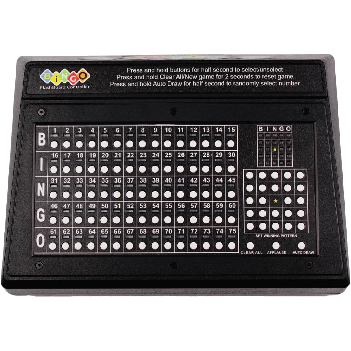 INNOVATRONIX Bingo Flashboard Controller - US Version 75 Balls - 8m/26ft and 1m/3.28ft HDMI Cable & DC 5V Power Supply - For Gaming | TV Not Included