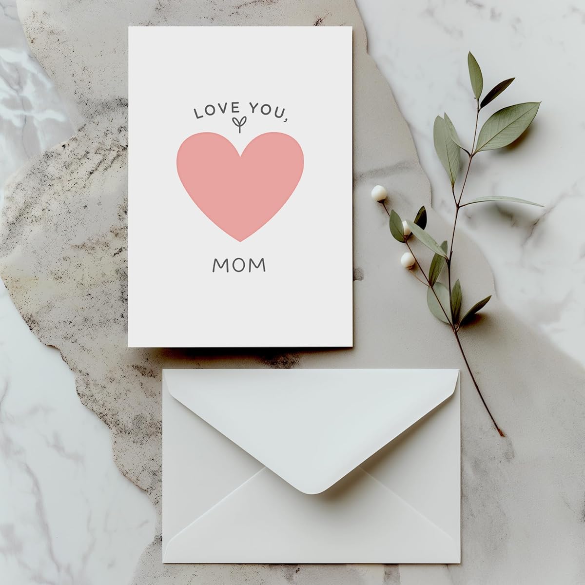 Paper Play Mother's Day Cards - Elegant Mother's Day Cards with Envelopes, Embossed Heart Design Greeting Cards 4 x 6 Inch Cards for Mom from Daughter Son
