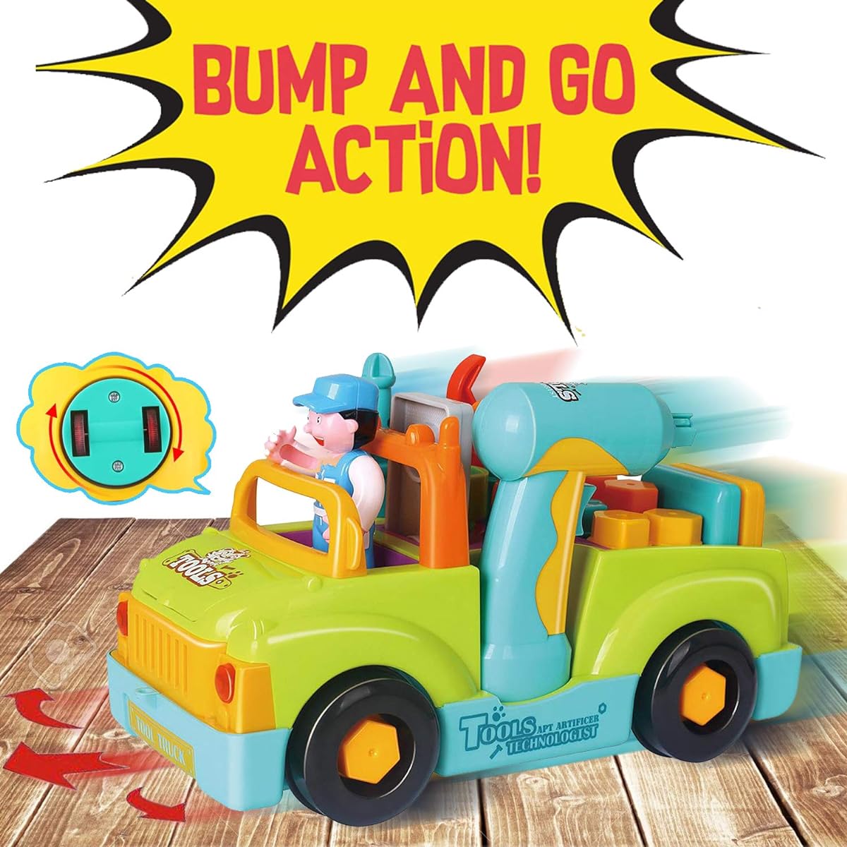 Liberty Imports Fun Assemble-Disassemble Multi-Function Toy Tool Truck with Electronic Drill and Tools