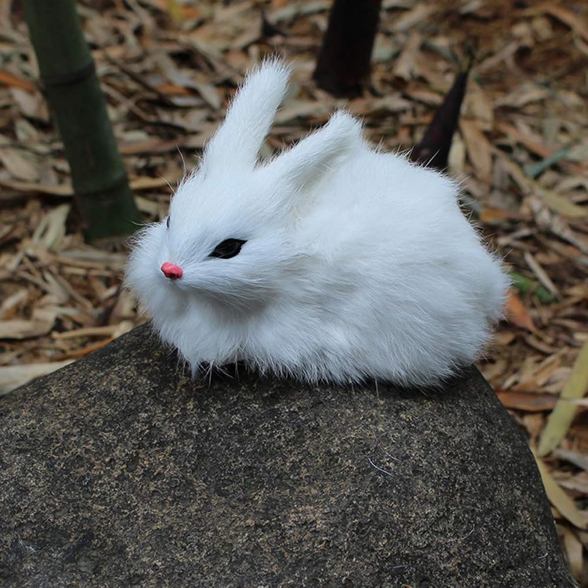TBoxBo 3Pcs Mini Realistic Plush Rabbit Simulation Animal Model Decoration Lifelike Animal Bunny Toys Imitate Furry Rabbit Cute Soft Stuffed Animal Doll Birthday Gift