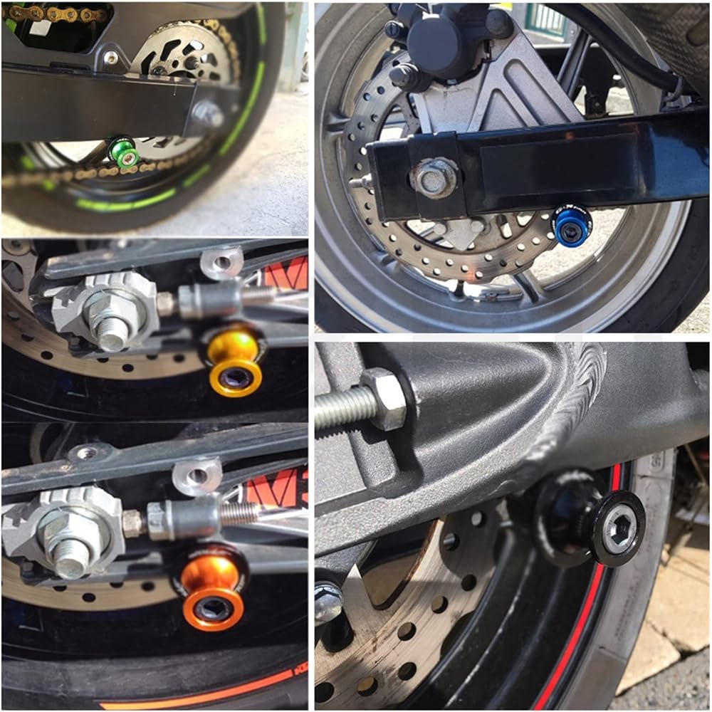 Swing Arm Spool Stand Screw Slider FOR YA-MA-HA YZF R3 YZFR3 2015 Motorcycle Accessories Swing Arm Slider Spool 6MM Stand with Screws (Color: Black)