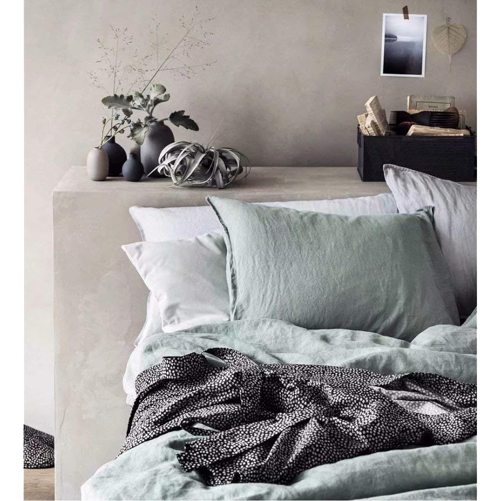 Leadtimes Duvet Cover, 100% Cotton, Mint Green, Duvet Cover, Bedding Set, Pillowcase Included, Quick Drying Type, For Both Western and Japanese Style, Suitable for All Seasons, Stylish, Bedding Cover, Soft to the Touch (Mint Green, Double)