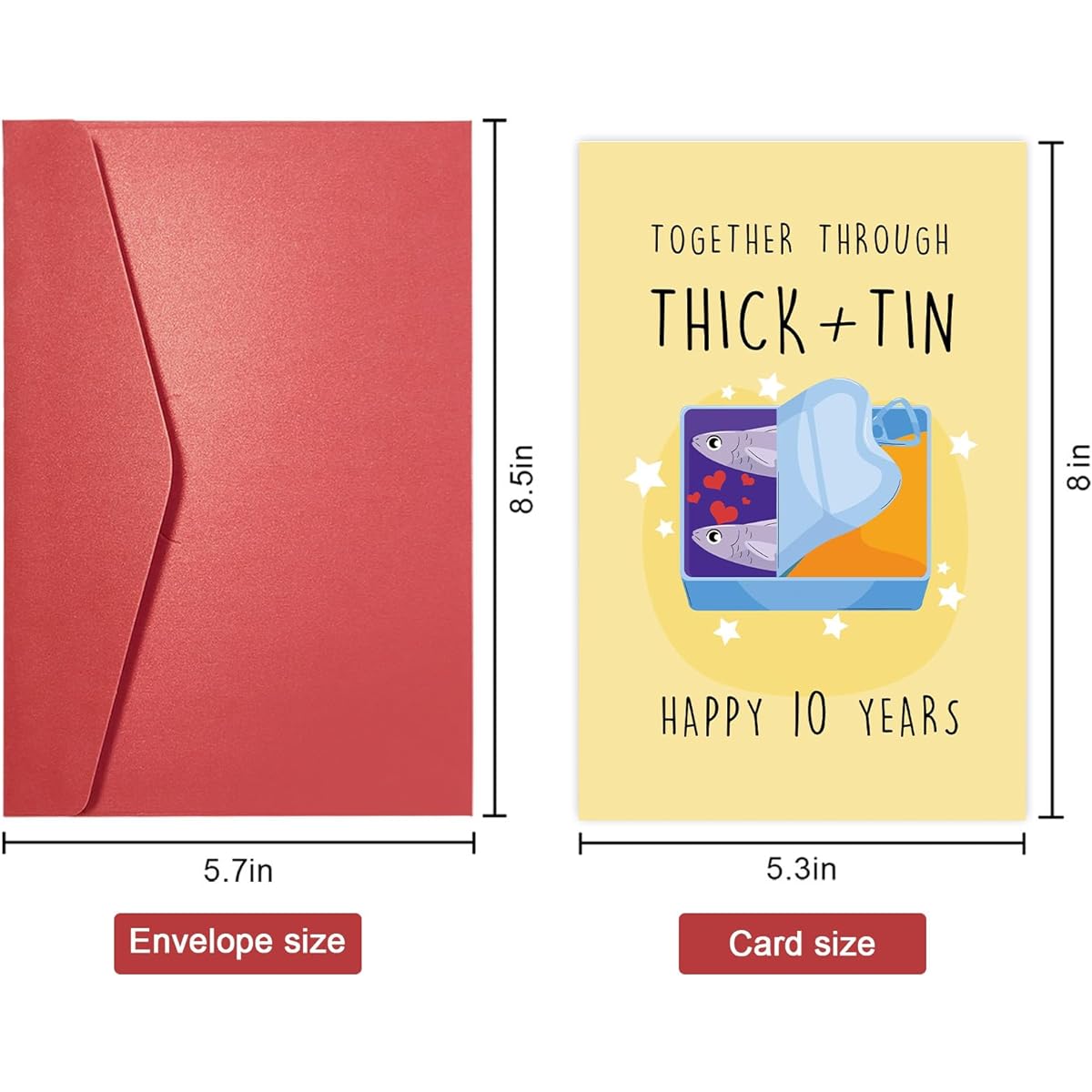 SuperShunhu Funny 10th Anniversary Card for Husband and Wife, Tinplate Anniversary Card, 10th Anniversary Card for Her, Punchy Anniversary Card, Thick Tinplate Together