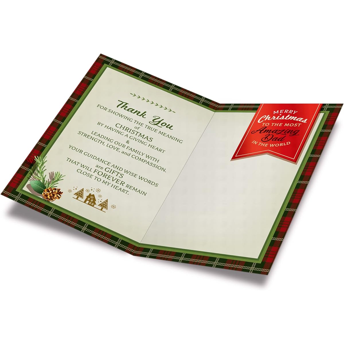 Christmas Card for Dad Prime Greetings Made in the USA Eco-Friendly Thick Card Stock with Premium Envelopes 5" x 7.75" Protective Envelopes Included