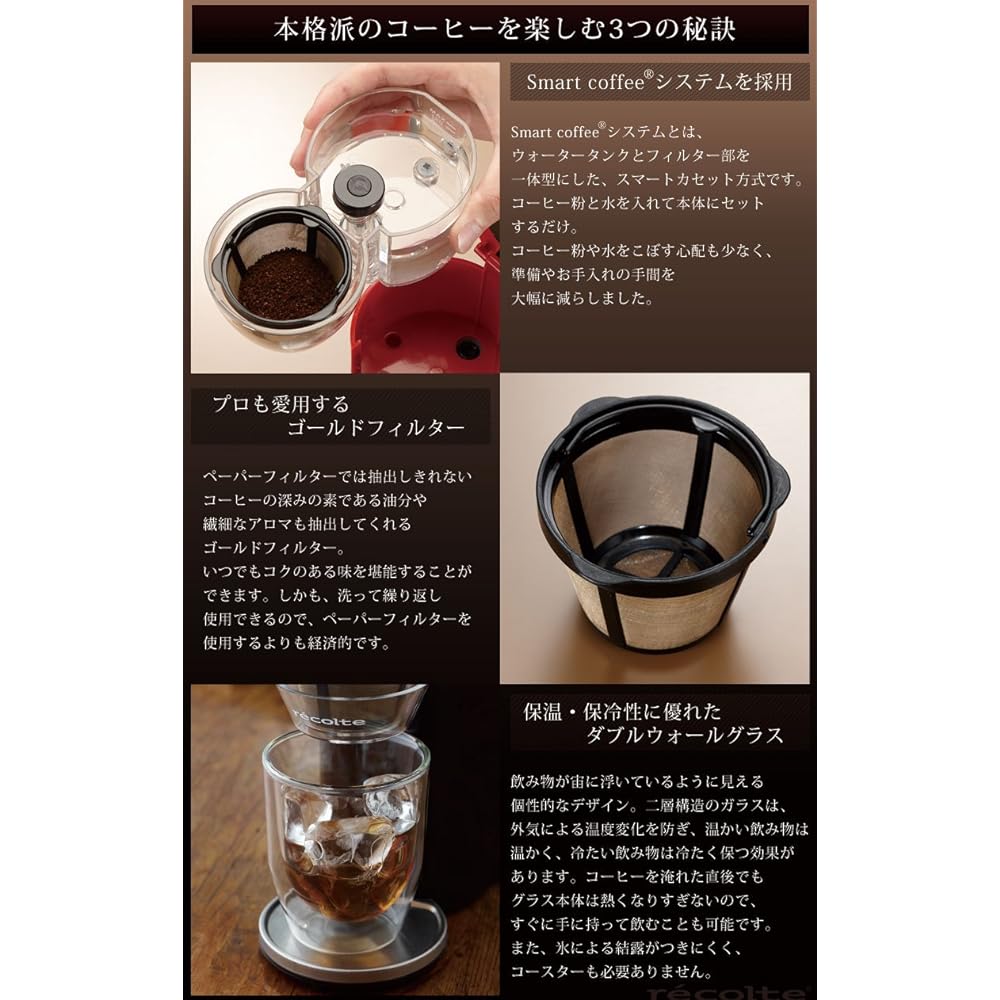 Recolto Coffee Maker Solo Cafe Red SLK-1R