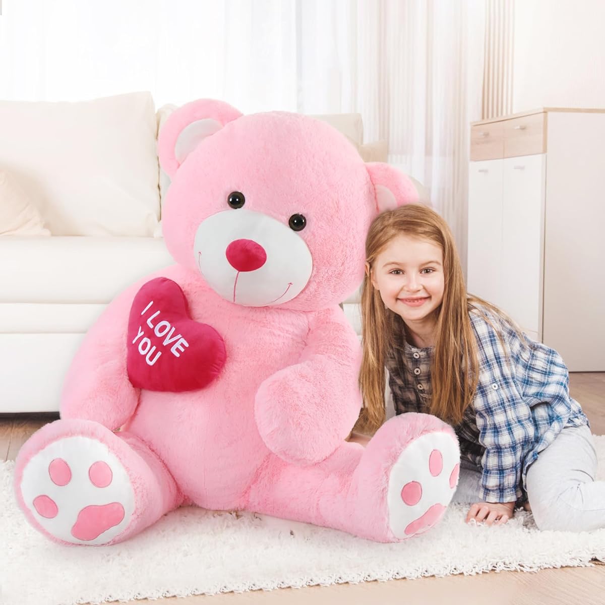 MaoGoLan Giant Teddy Bear 4ft Pink