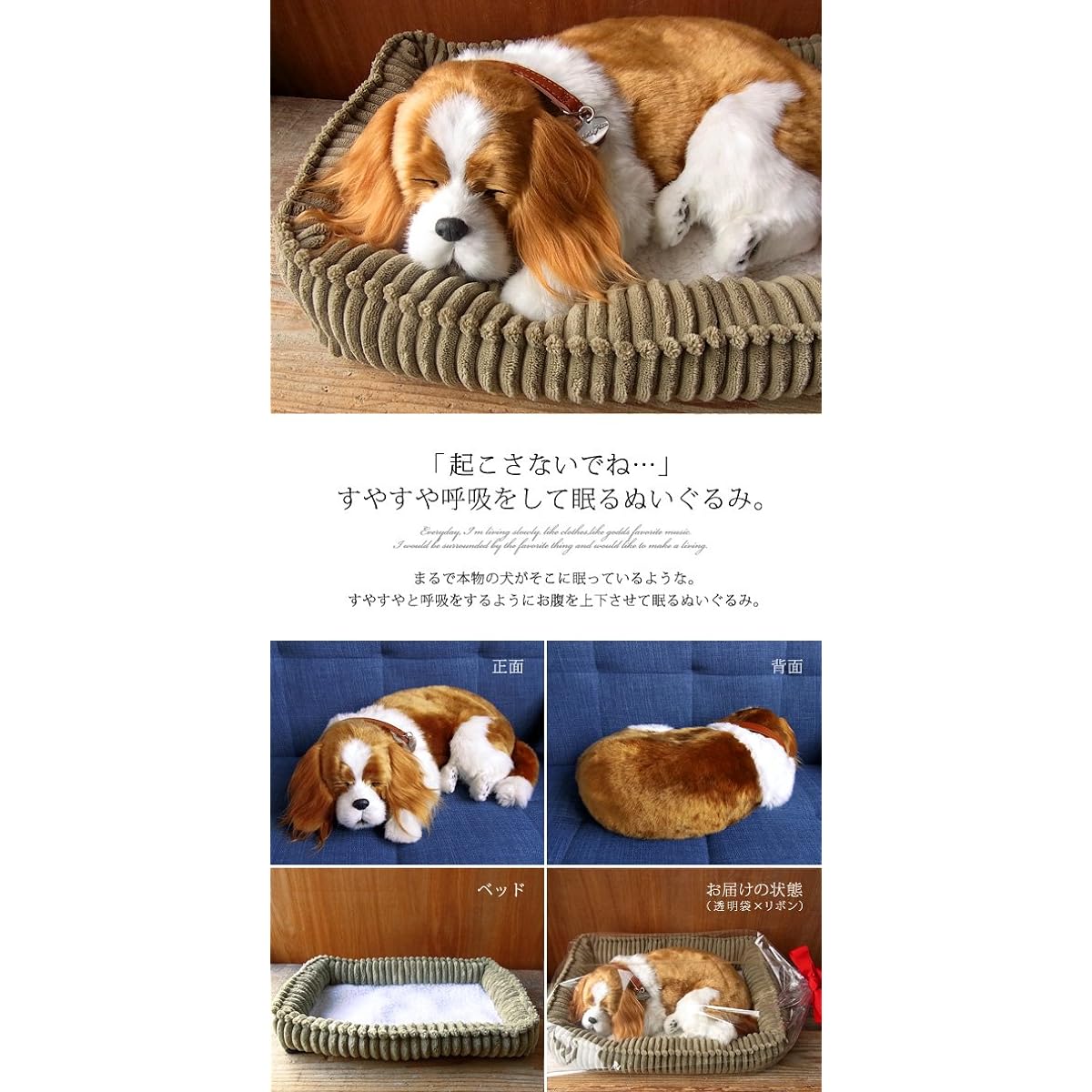 Ninian and Kino Perfect Pet (Large Size) Cavalier King Charles Spaniel Stuffed Animal Dog Realistic Look-alike Goods Animal Healing Moving Present Gift Celebration Cute Dog Stuffed Animal