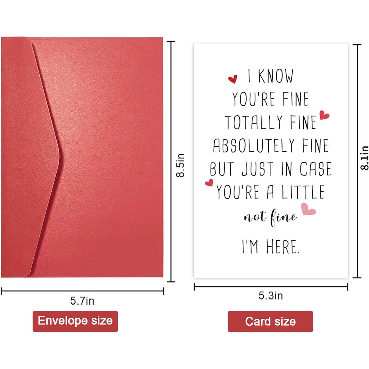 Funny Encouragement Cards,Thoughts of Her Cards,Get Well Soon Cards,Support Cards,You You're Totally Fine I'm Here for You