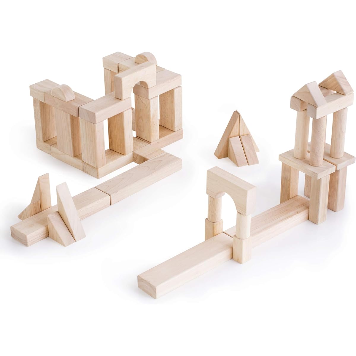 Guidecraft Solid-Wood Building Unit Block Set C - 84 Piece Set, STEM Educational Toy