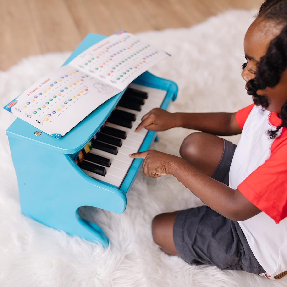 Melissa & Doug Learn-To-Play Piano with 25 Keys and Color-Coded Sheet Music - Blue