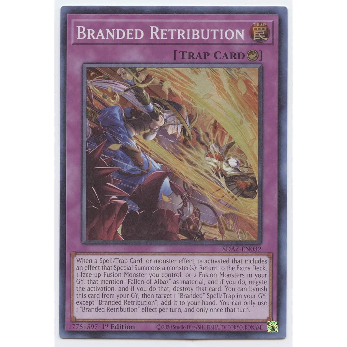 Brand Retribution - SDAZ-EN032 - Super Rare - 1st Edition.