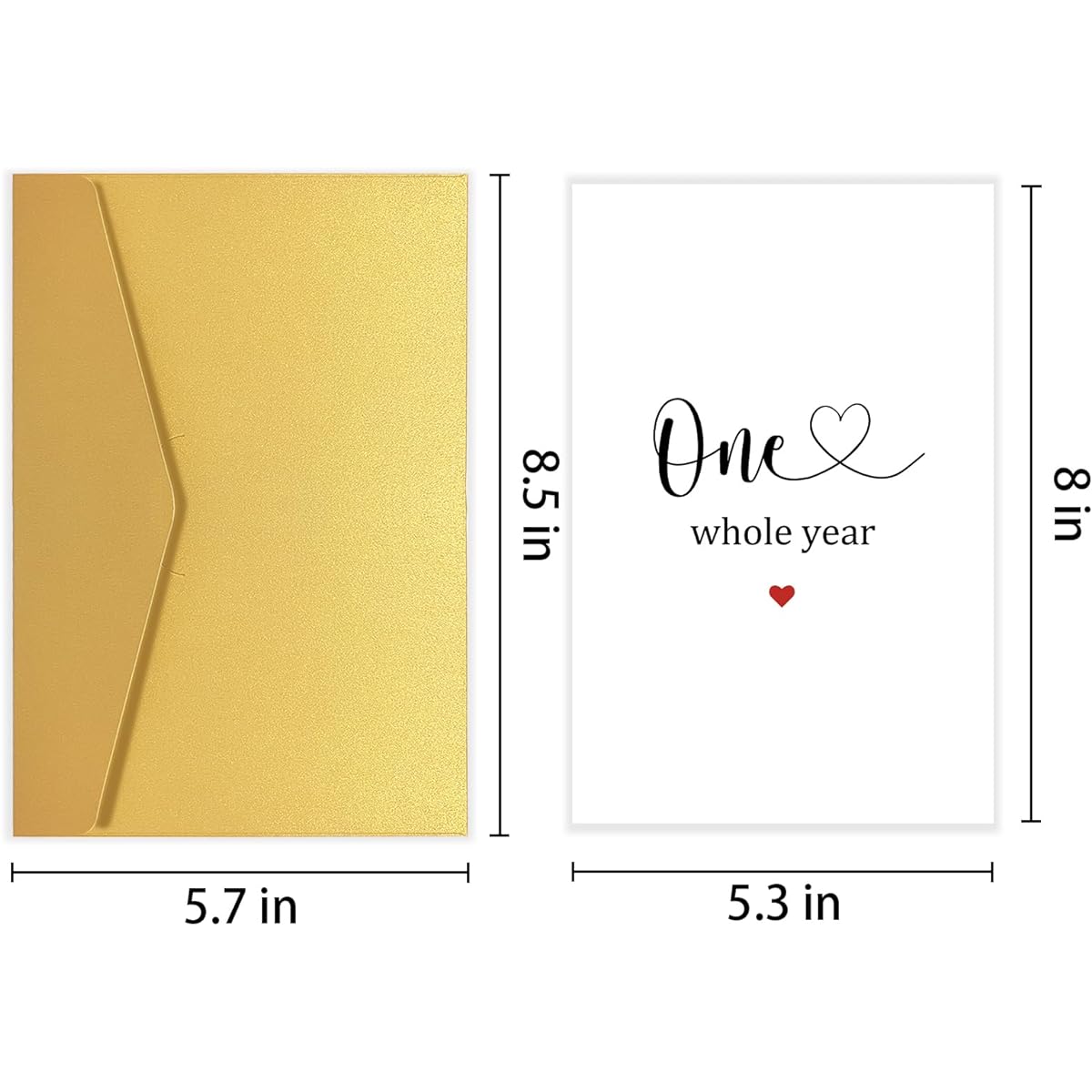 1 year anniversary card for couples, wedding anniversary card for husband and wife, sweet 1st anniversary card for him and her