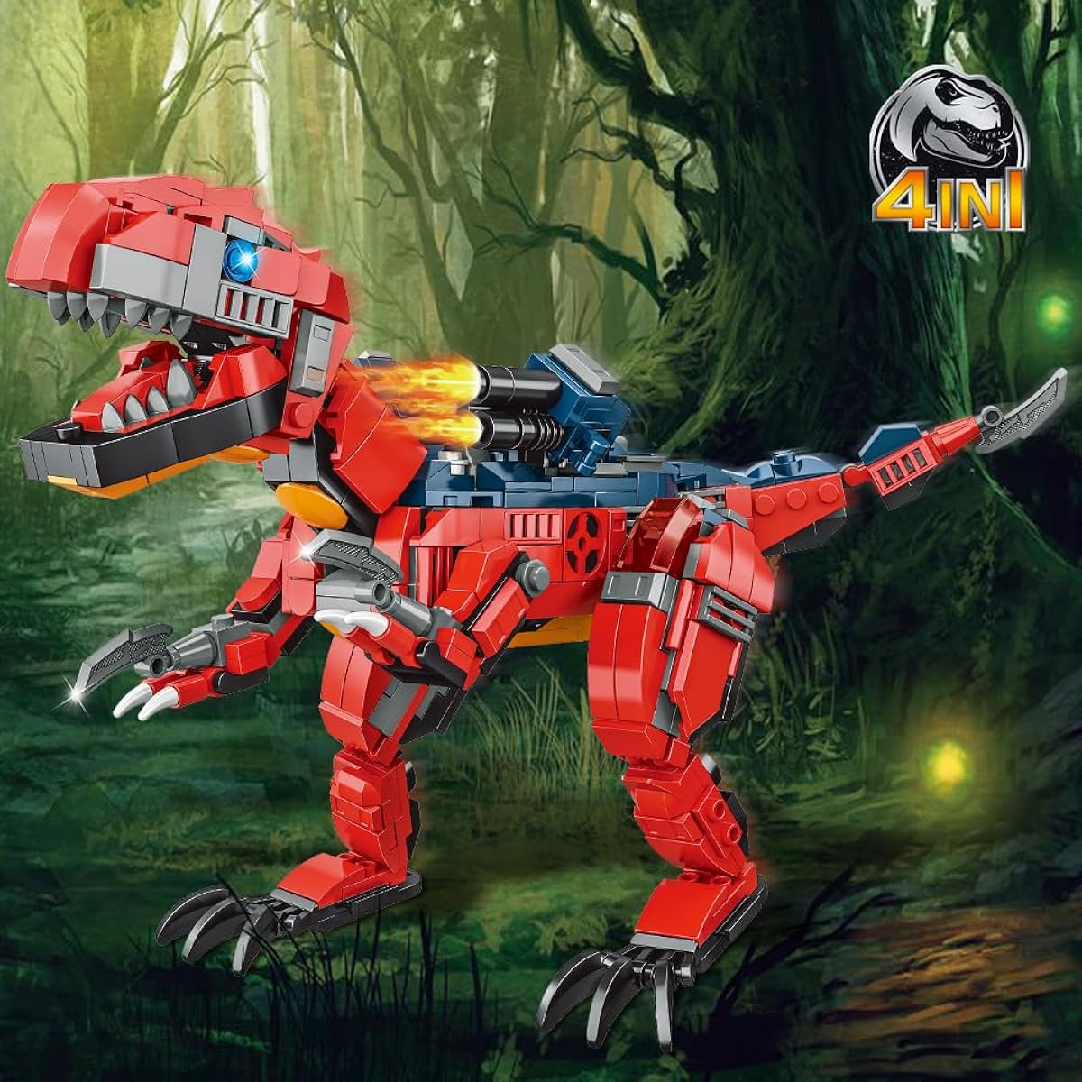 Mesiondy Dinosaur Building Kit 4 in 1 Transforming Toy Set Dinosaur Building Blocks Set STEM Dinosaur Toys for Boys Ages 6+