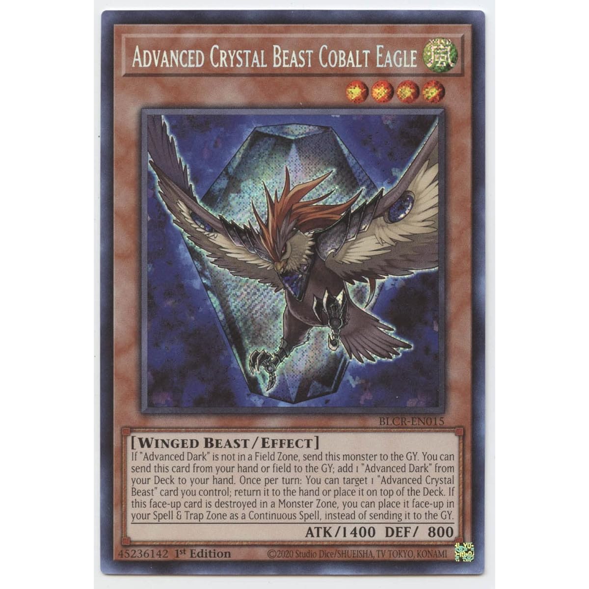 Advanced Crystal Beast Cobalt Eagle BLCR-EN015 Secret Rare 1st Edition