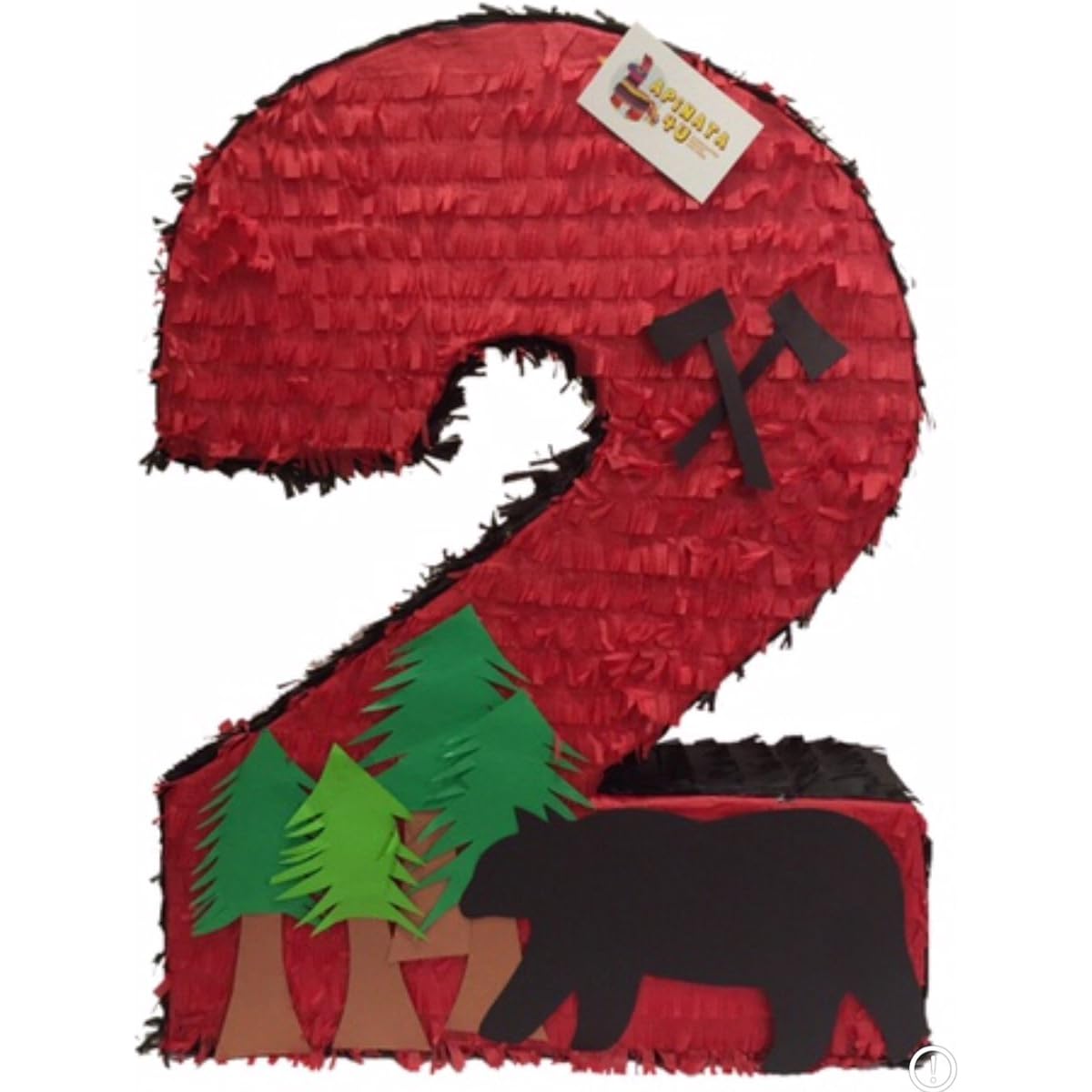 Large Number 2 Pinata 23" Tall Lumberjack Theme Party Favor