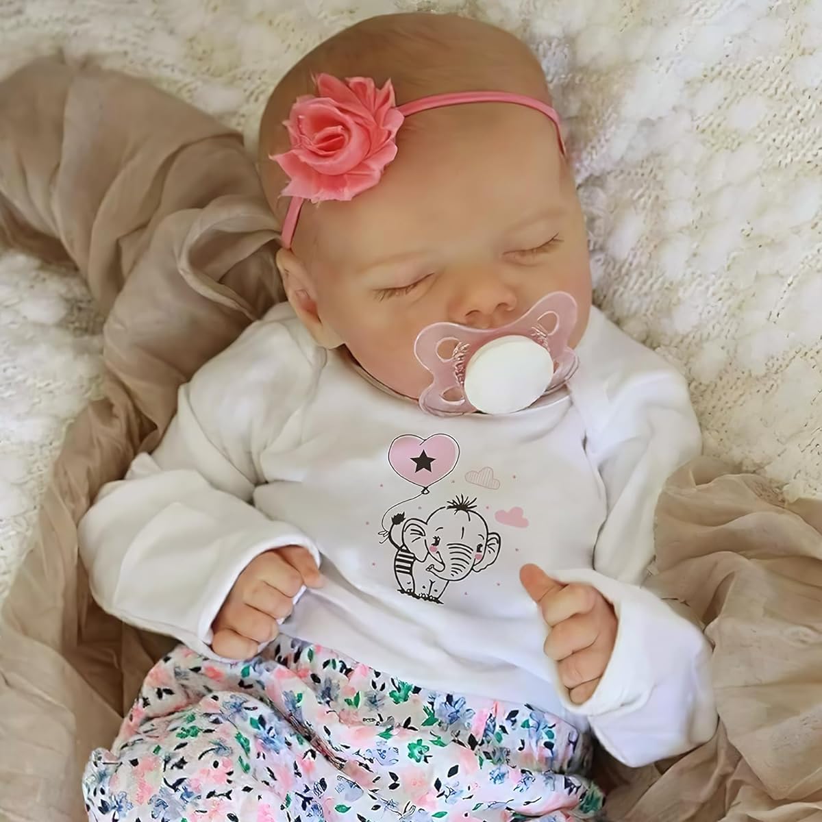 ADFO Lifelike Reborn Baby Doll Twinkle - Girl 17" - Soft Body Realistic - Newborn Baby Doll Full Vinyl Body Poseable Baby Girl with Feeding Kit Gift Box Ages 3+