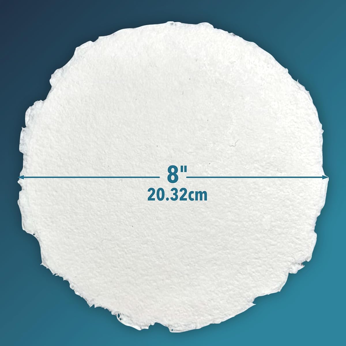 Thick Handcrafted Circular Watercolor Paper with Deck Edge - 300GSM - Premium White Cold Pressed Textured Mixed Media Paper Made of Recycled Cotton - 15 Loose Leaf Sheets - 8" Round