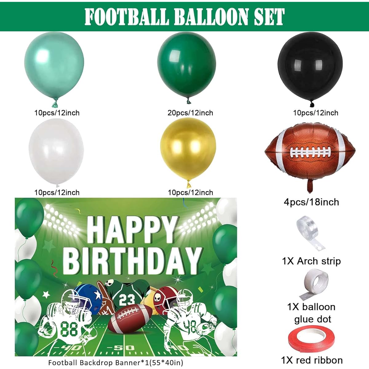 Football Party Decorations Football Foil Balloons Football Birthday Background Banner Sports Theme Birthday Party Supplies Game Day Touchdown Boys Girls Party Favors (Football)