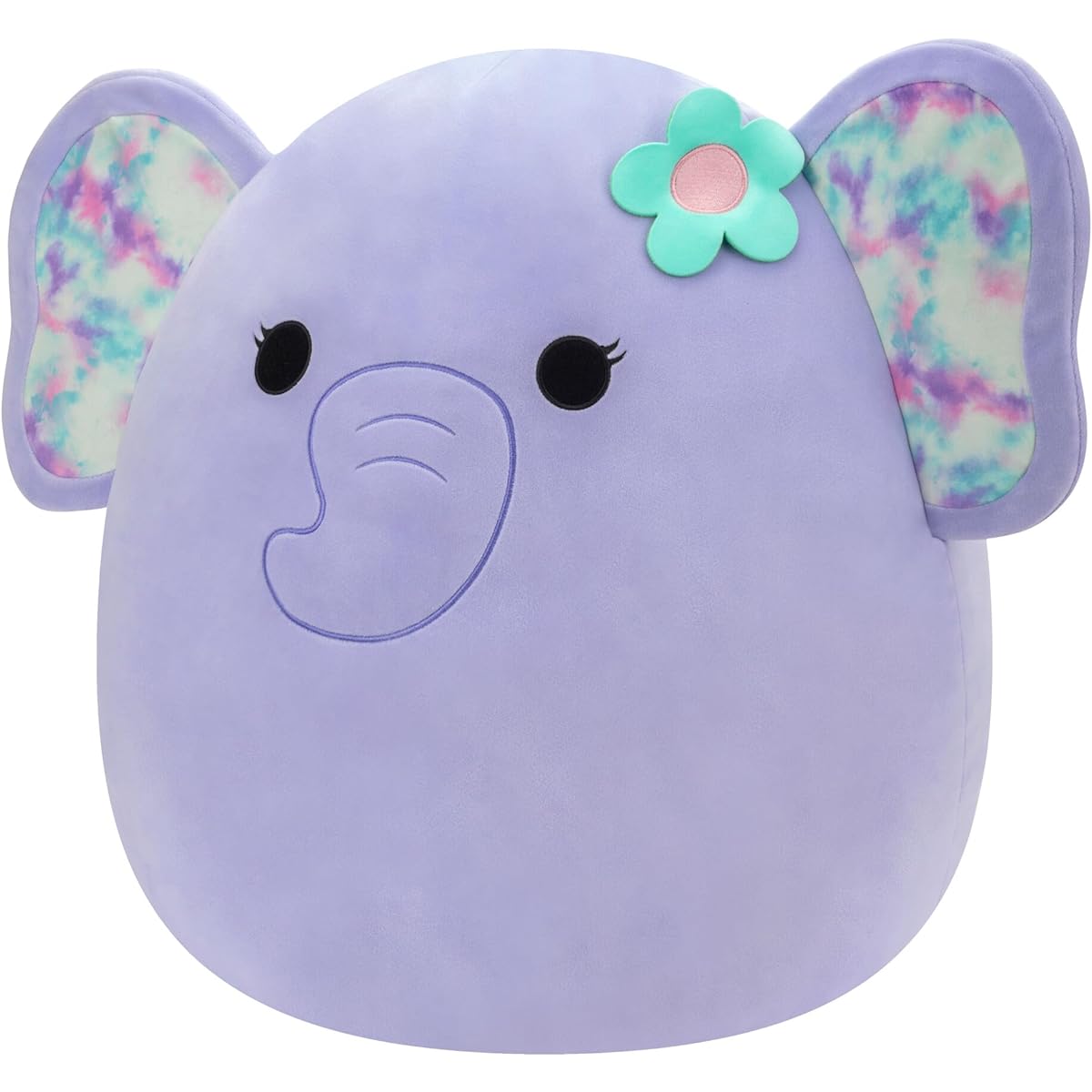 Squishmallows Original 20" Anjali Purple Elephant with Tie-Dye Ears and Flowers - Official Jazware Jumbo Plush