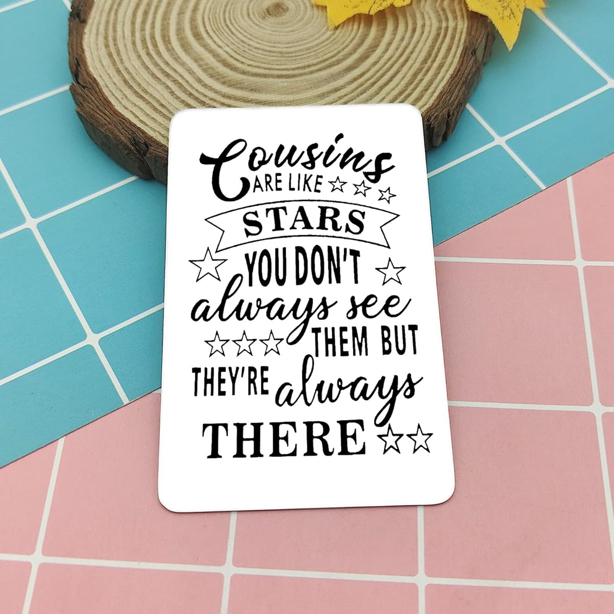 Cousin Engraved Wallet Card Cousin Gift Card Cousin Jewelry Gift for Women Girls Fun Christmas Card Gift Graduation Birthday Gift Cousin Long Distance Cousin Metal Love Wallet Card