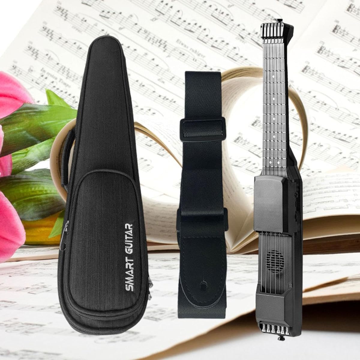 Colaxi Pocket Guitar String Trainer Lightweight Portable Gadget for Beginners Practical and Easy to Use Mini 3.5mm Jack Practice Key, 7 Frets, with Bag