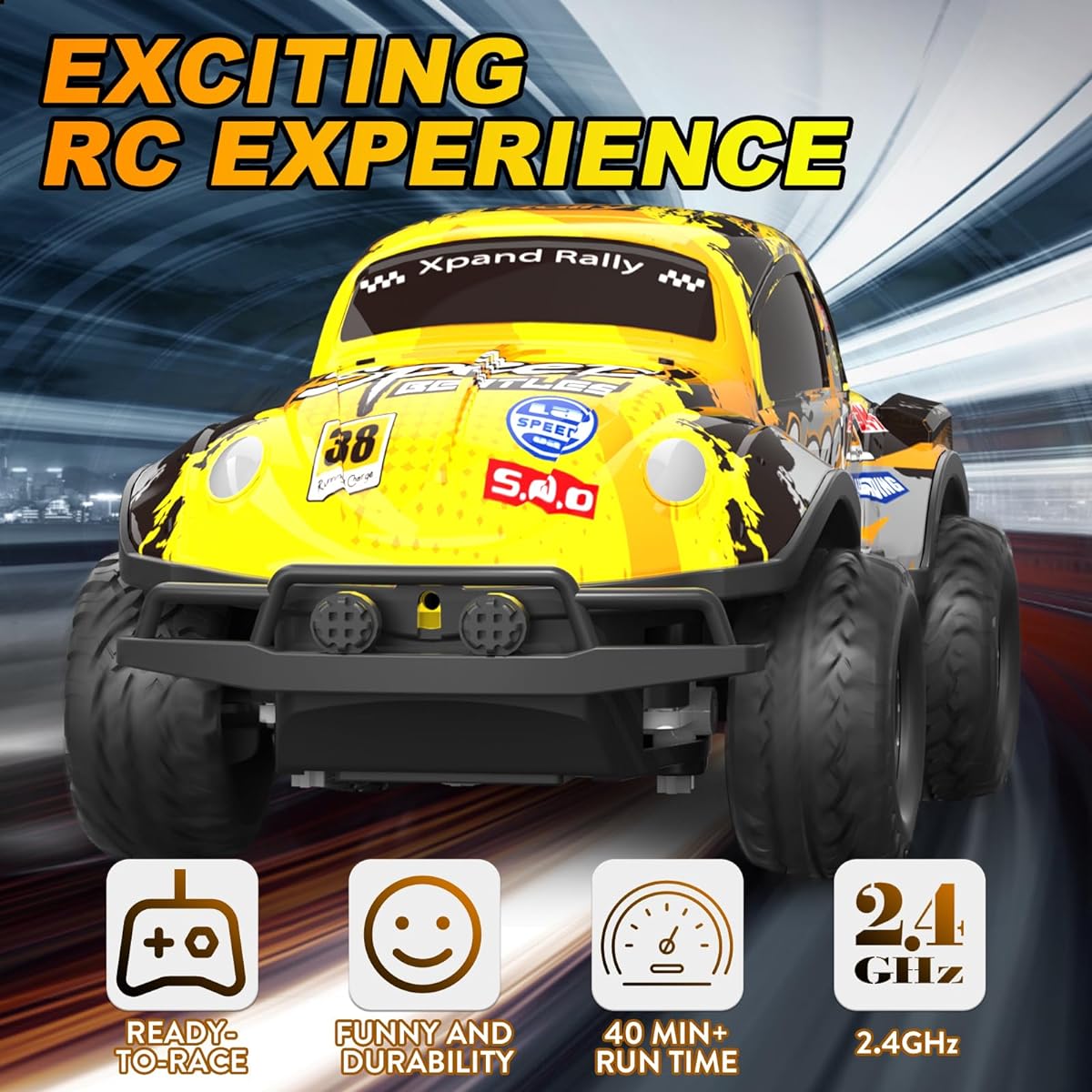 GUOKIA 1/24 Scale High Speed Monster Truck for Boys, Girls and Kids