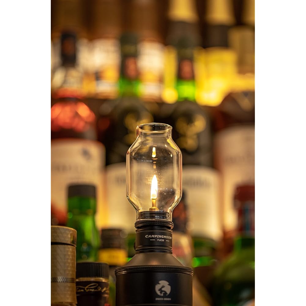 CAMPING MOON Gas Candle Lantern Gas Lantern Filling Tank with Wooden Lantern Case T-1C28