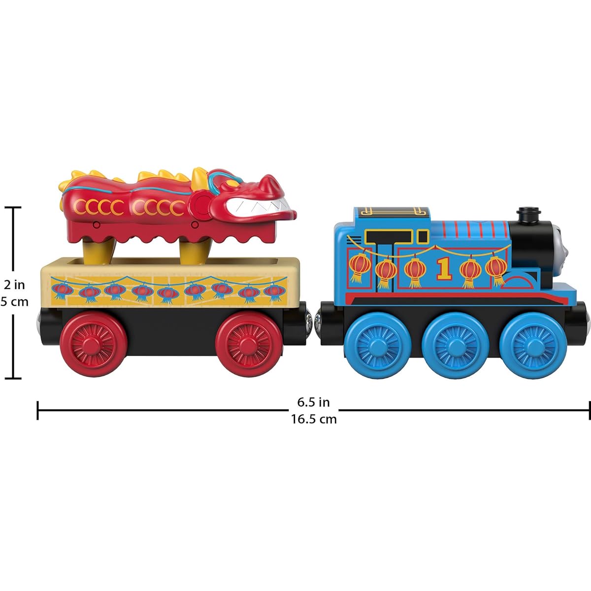 Thomas the Tank Engine Wooden Thomas & Chinese Dragon Wooden Train Engine Cargo Car Dragon Figure