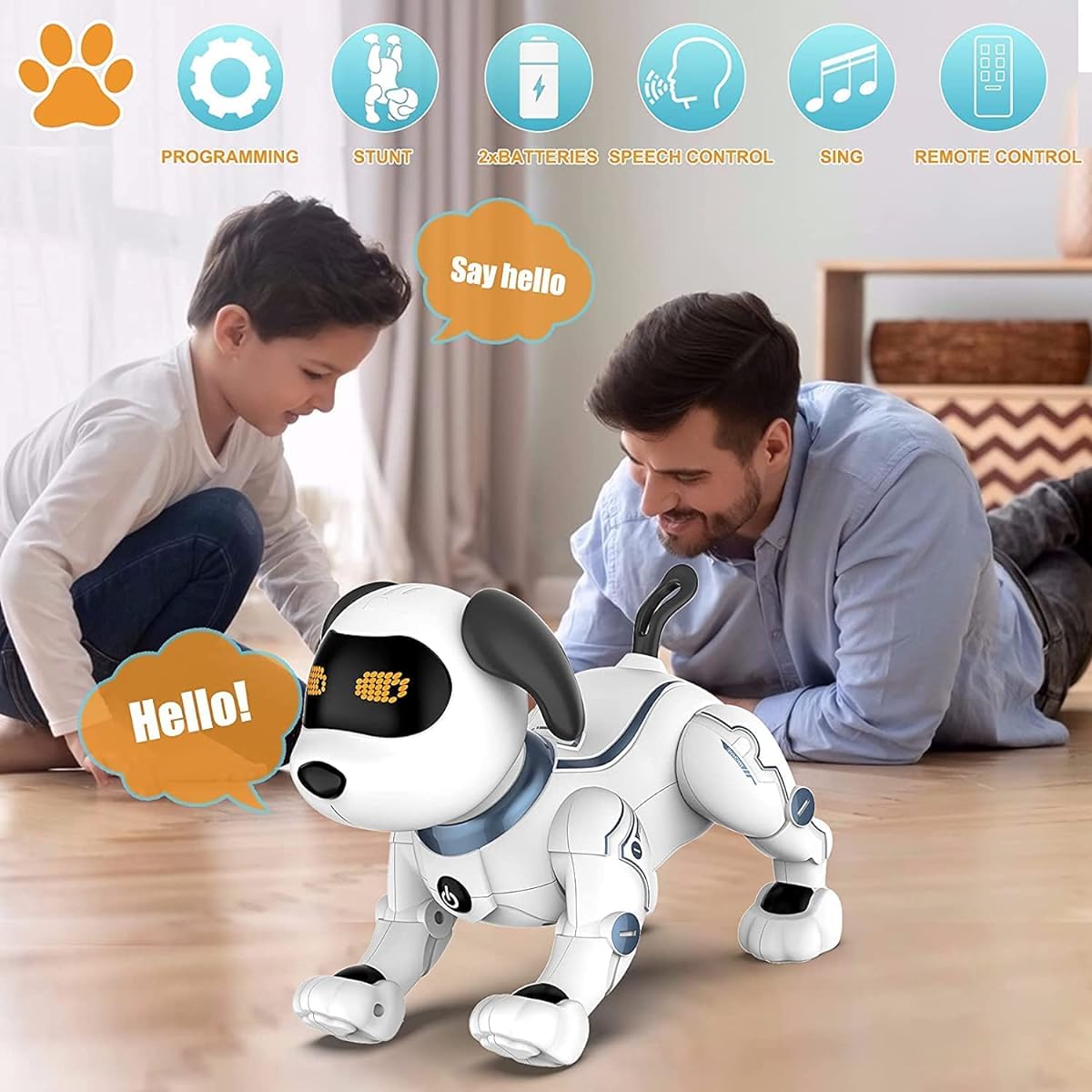 Okk Smart Robot Dogs, okk 2020 Newly Remote Control Dog with Sing, Dance,Talking, Intelligent Early Educations Toys For 3-12 Years Boys Girls Birthday (ブラック)