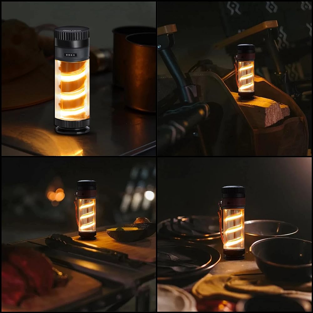 Lantern, Edison Light, 2-Way Flashlight, LED Camping Lantern, Light Bulb Color/Daylight White, 4 Lighting Modes, Ultra Brightness, Continuous Lighting Time 4-80H, 150-300 Lumens Adjustable, Rotatable
