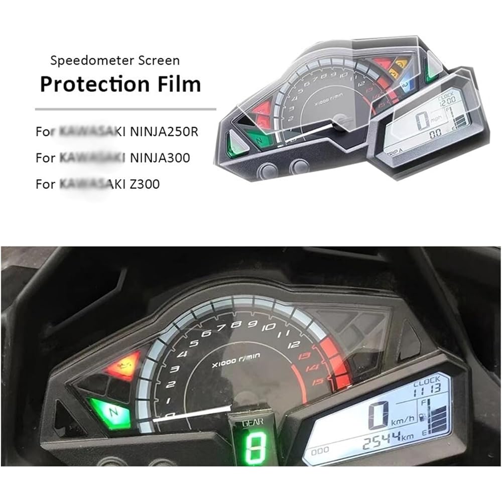 Fits for Kawasaki Z300 NINJA300 NINJA250R NINJA 300 250R Motorcycle Speedometer Film Dashboard Monitor Screen Protector Sticker Protector Instrument