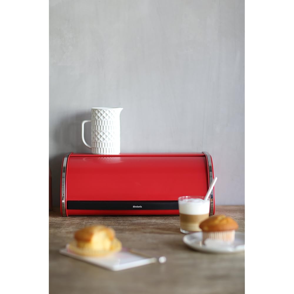Brabantia Bread Bin Roll Top Storage for Bread, Condiments, and Snacks Made in Belgium Pine Green 304767