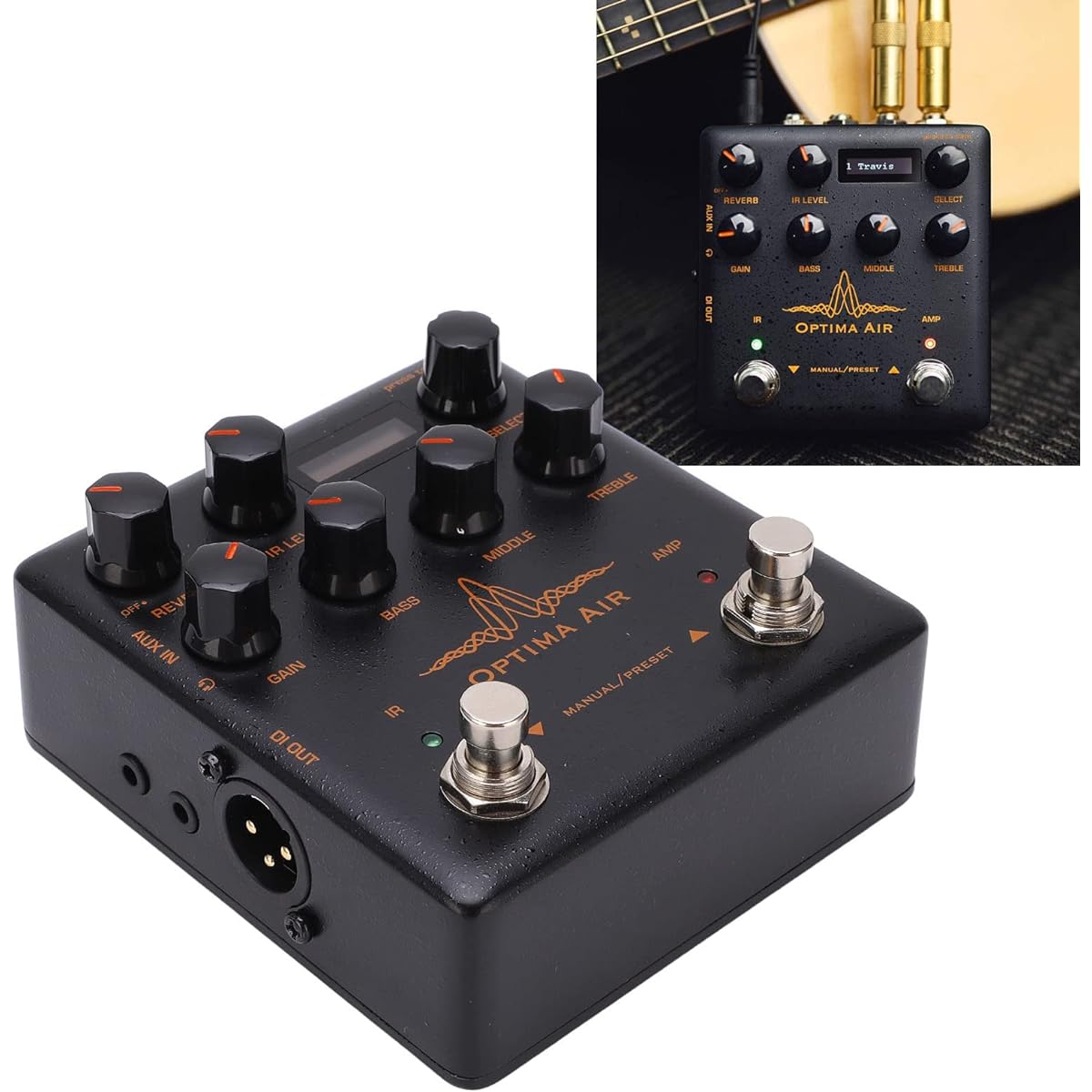 Guitar pedal, gain control Acoustic guitar simulator File capture function Music preamp
